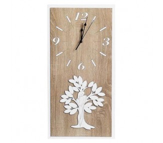Orologio da parete in legno mdf, applicazione personalizzabile. cm 30 x 60 h.