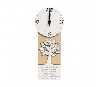 Orologio in legno mdf e strass. Ideale come regalo per ricorrenze. Misure cm. 10 x 24,5 h.